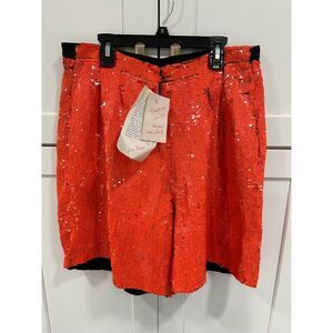 Vintage Fantasy by Lisa Kane L Orange Sequin‎ Shorts silk Halloween